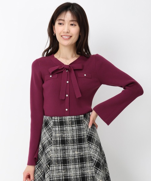 「MISCH MASCH」 長袖ニット フリ- パープル レディース_画像7