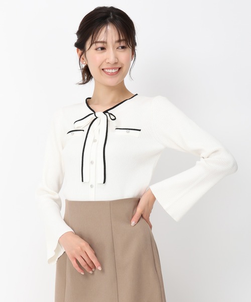 「MISCH MASCH」 長袖ニット フリ- パープル レディース_画像9