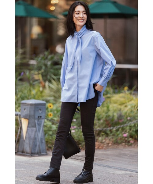 「OPAQUE.CLIP」 長袖ブラウス 36 ライトブルー レディース_画像3