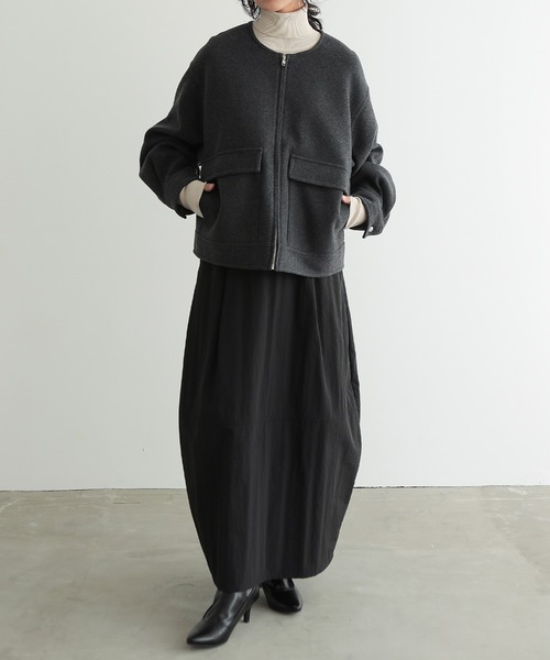 「for/c」 ブルゾン M チャコールグレー レディース_画像8