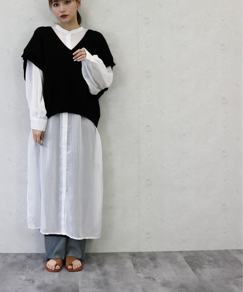 「Per sist ence」 長袖ワンピース FREE ミント レディース_画像6