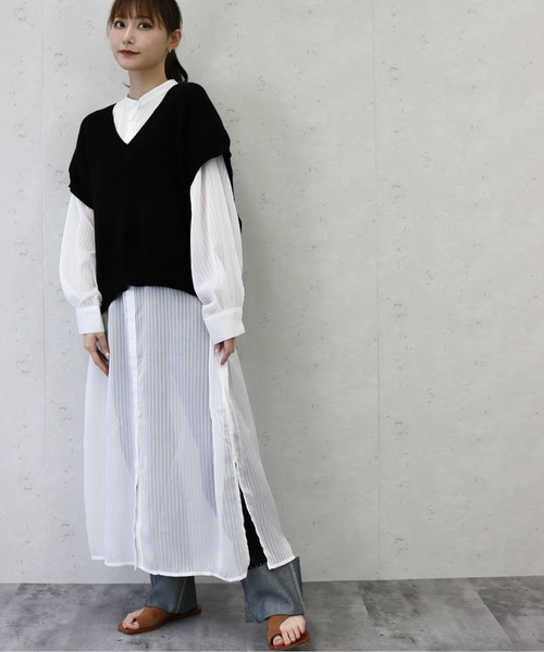 「Per sist ence」 長袖ワンピース FREE ミント レディース_画像8