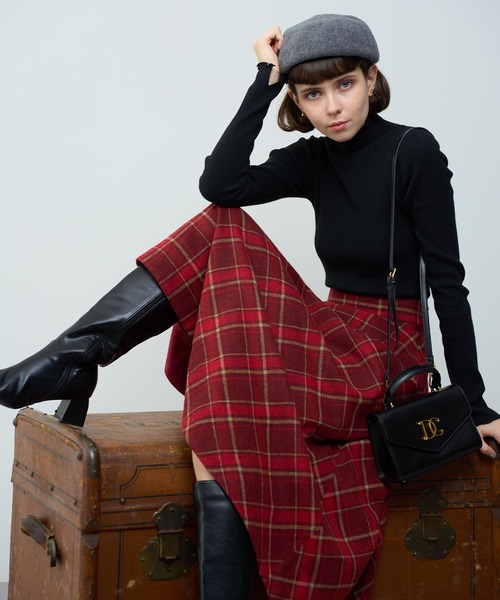 「DEICY」 フレアスカート 1 レッド レディース_画像2