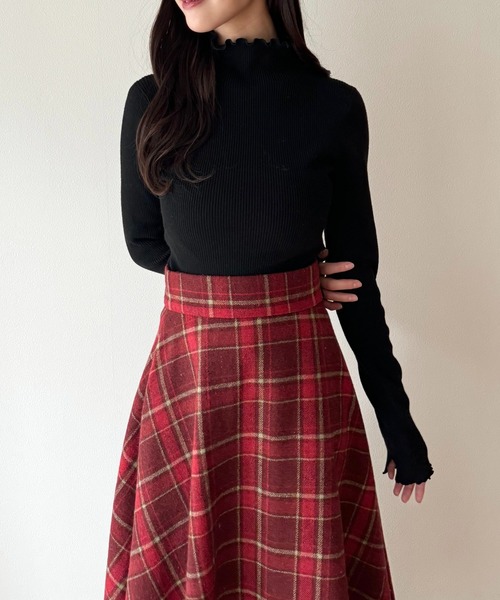 「DEICY」 フレアスカート 1 レッド レディース_画像3