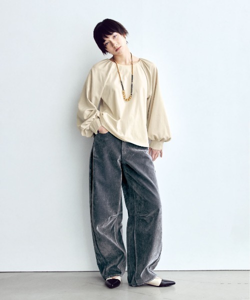 萌　カットソーブラウス　M～L MEDE19F（メデジュウキュウ） tシャツ ブラウススリーブカットソー