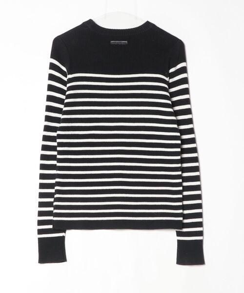 「DIESEL BLACK GOLD」 ボーダー柄長袖ニット - ブラック メンズ_画像2