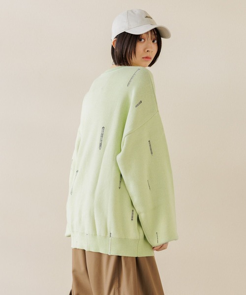 「Anui」 長袖ニット MEDIUM ライム レディース_画像5