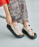 サンダル ベルトバックルクッションサンダル 6...の詳細画像1