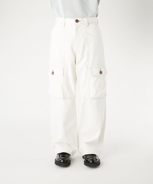 ワイドパンツ ジーンズ FLAP-POCKET DENIM PANTS メンズ レディースの画像