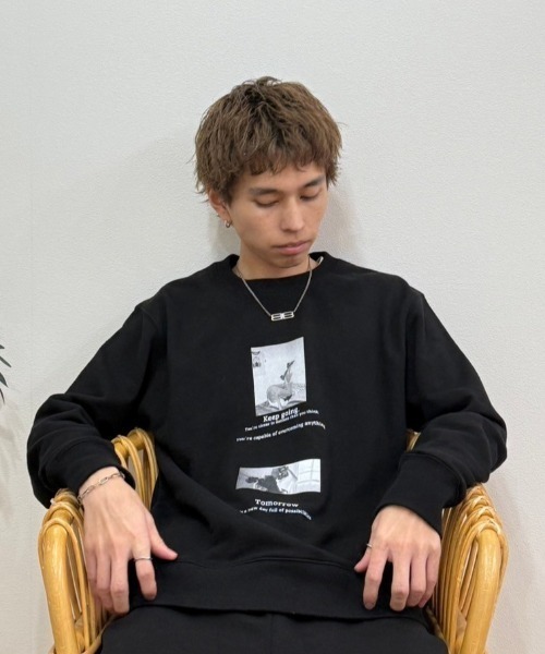 「L.H.P」 スウェットカットソー M ブラック レディース_画像9