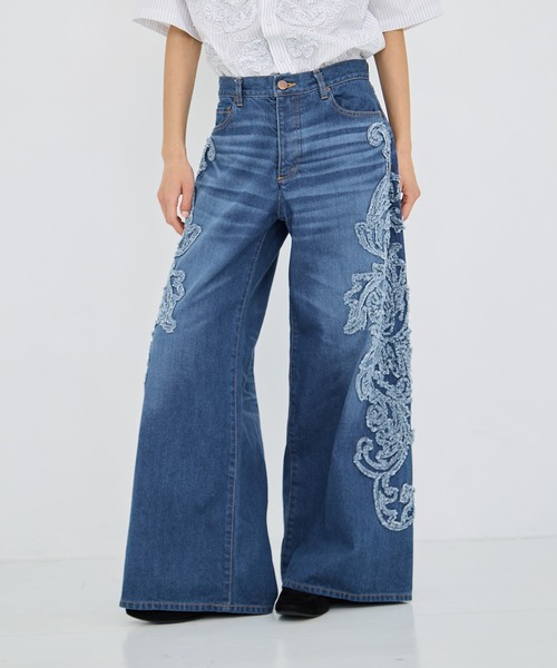 25SS TAAKK エンブロイダリー デニムパンツ 1 ターク TAAKK - 【25SS】デニム ワイド スラックス / DENIM WIDE SLACKS
