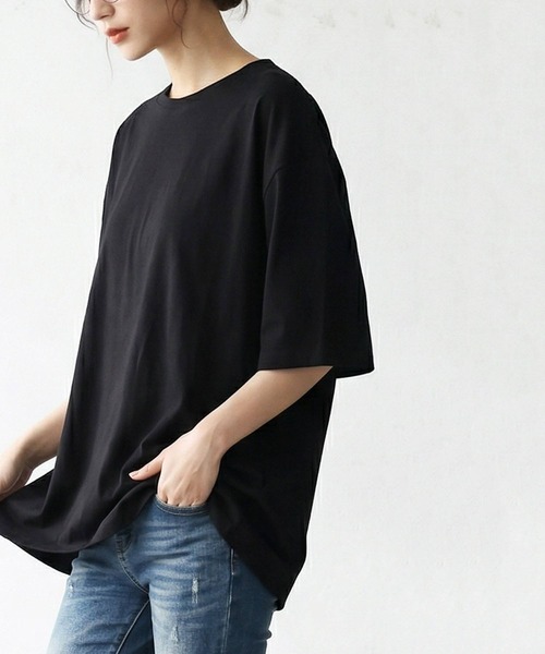 antiqua（アンティカ） antiqua tシャツ 半袖 綿100 五分袖 汗染み T