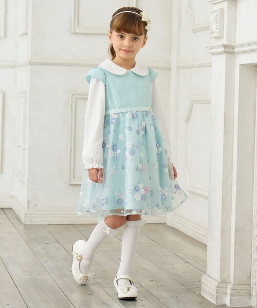 「ANY」 「KIDS」ノースリーブワンピース 130 ブルー キッズ_画像6