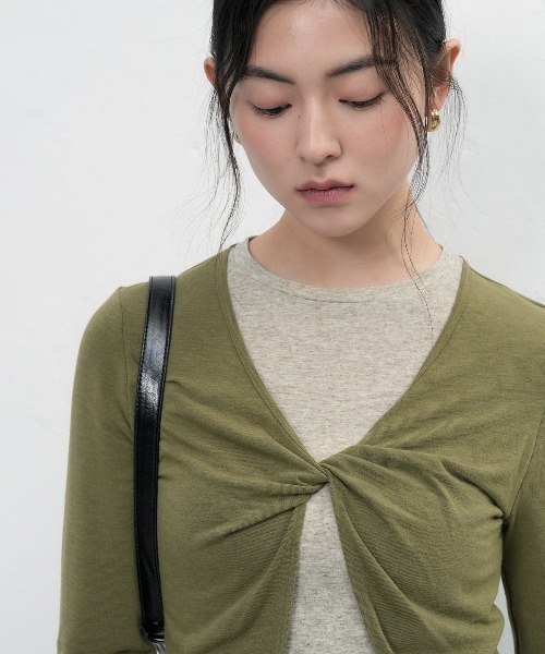 「GENERAL IDEA」 長袖カットソー L カーキ レディース_画像8