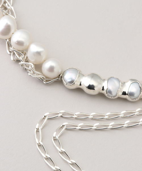 ネックレス PREEK/プリーク Baroque pearl TSUBOMI dip asymmetr レディースの画像