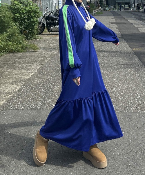 「Alley by w closet」 長袖ワンピース FREE ブルー レディース_画像3
