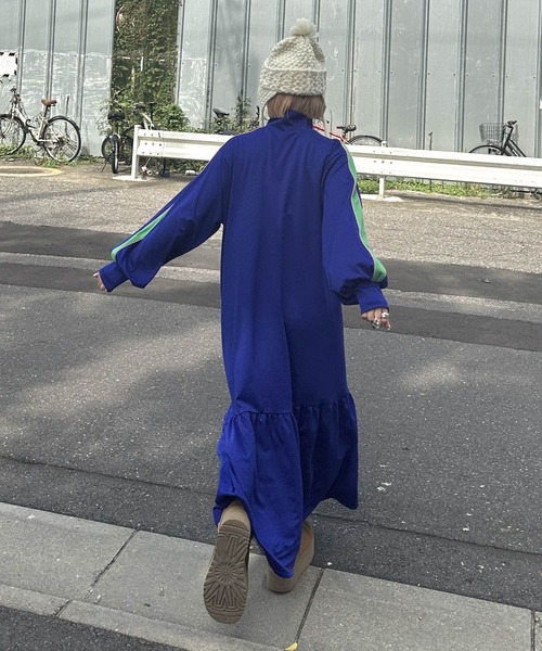 「Alley by w closet」 長袖ワンピース FREE ブルー レディース_画像4