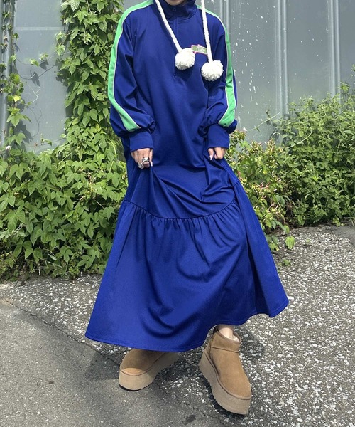 「Alley by w closet」 長袖ワンピース FREE ブルー レディース_画像9