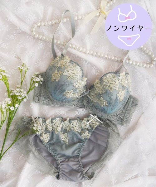 Sanei ブラジャー ショーツセット 「ノンワイヤー/ラクして整う