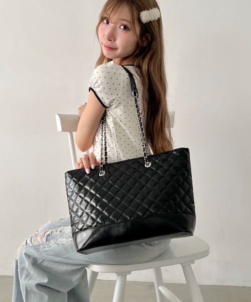 Loueme キルティング トートバッグ キルティングチェーントートバッグ
