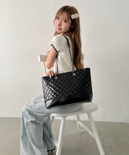 Loueme キルティング トートバッグ キルティングチェーントートバッグ