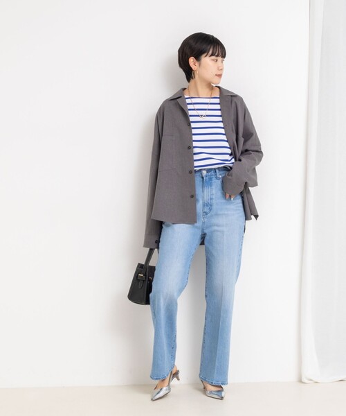 「Rie Miller」 長袖シャツ 38 グレー レディース_画像2
