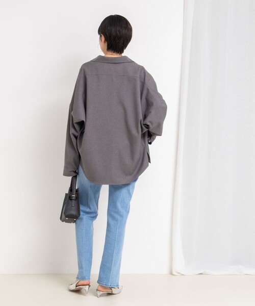 「Rie Miller」 長袖シャツ 38 グレー レディース_画像4