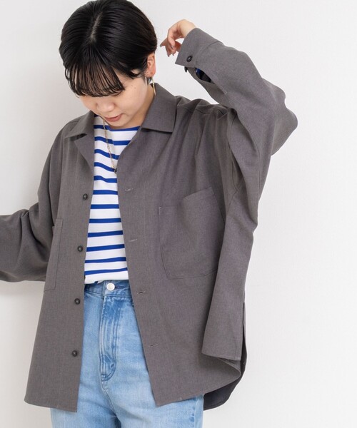 「Rie Miller」 長袖シャツ 38 グレー レディース_画像5