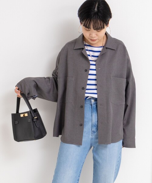 「Rie Miller」 長袖シャツ 38 グレー レディース_画像7