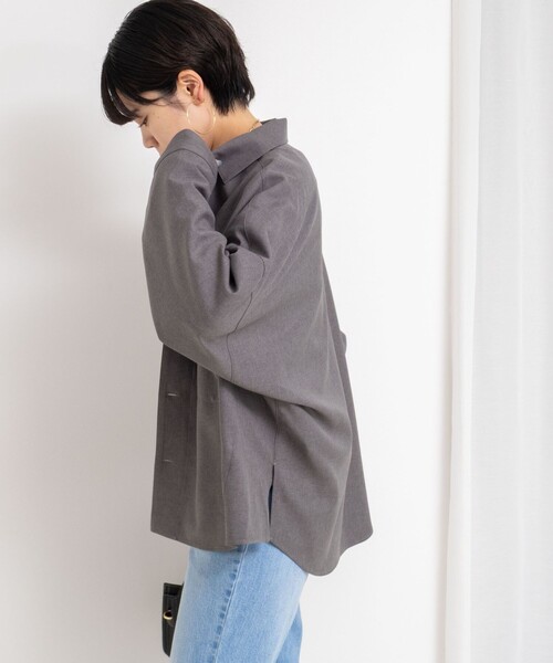 「Rie Miller」 長袖シャツ 38 グレー レディース_画像8