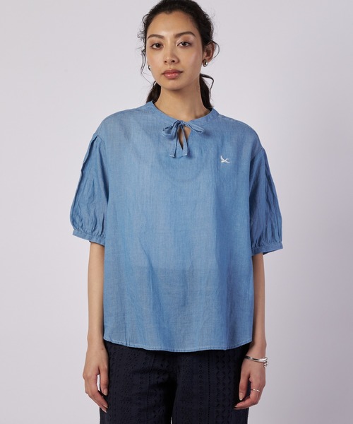Eddie Bauer（エディーバウアー） ブラウス シャツ 半袖 シアー
