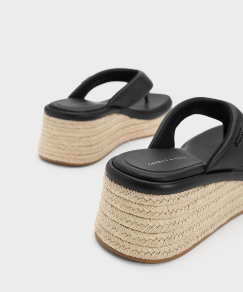 「CHARLES & KEITH」 フラットサンダル 24.5cm ブラック レディース_画像4