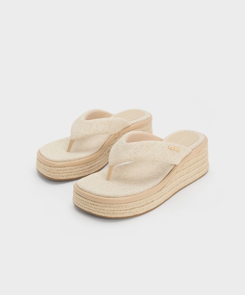「CHARLES & KEITH」 フラットサンダル 24.5cm ブラック レディース_画像7