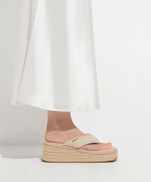 「CHARLES & KEITH」 フラットサンダル 24.5cm ブラック レディース_画像8