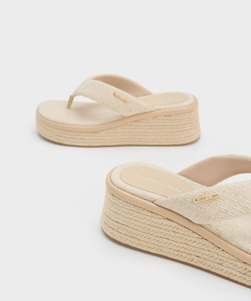 「CHARLES & KEITH」 フラットサンダル 24.5cm ブラック レディース_画像9