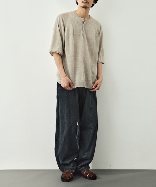 CITY TOKYO サーマルカットソー ヘンリーネック 短丈 お兄系 Y2K CITY TOKYO ヘンリーネック tシャツ 「CITY TOKYO/シティートーキョー