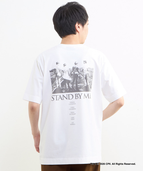 MEN'S MELROSE tシャツ STAND BY ME モノクロプリントTシャツ メンズ