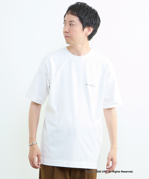 MEN'S MELROSE tシャツ STAND BY ME モノクロプリントTシャツ メンズ