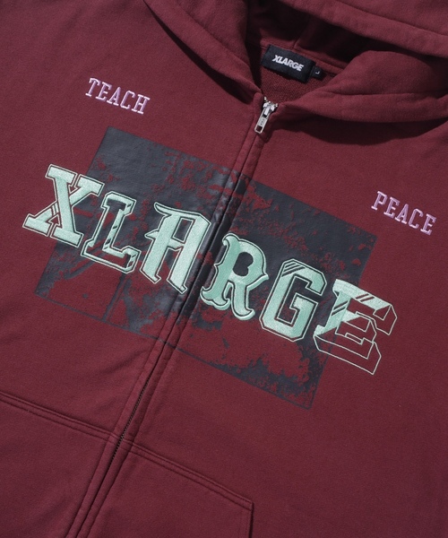 XLARGE（エクストラ ラージ） ジップアップパーカー S バーガンディー