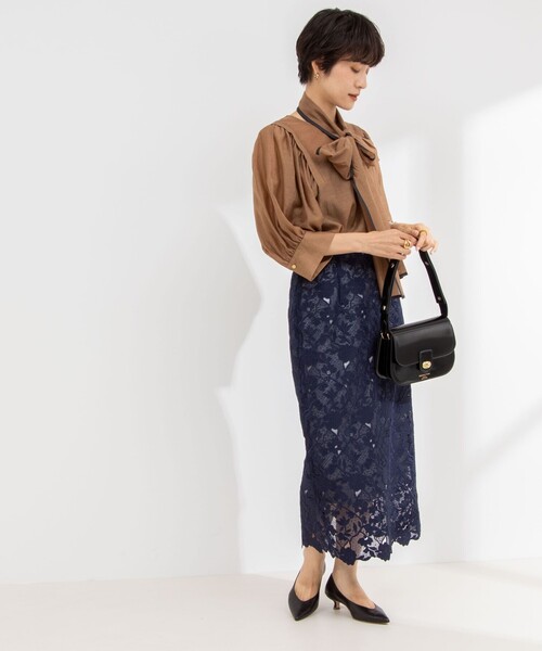 「NOLLEY'S」 7分袖ブラウス 38 キャメル レディース_画像3