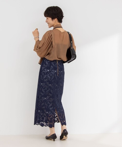 「NOLLEY'S」 7分袖ブラウス 38 キャメル レディース_画像5