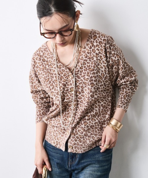 CHIC STYLE（シックスタイル） カーディガン レオパードプリントV