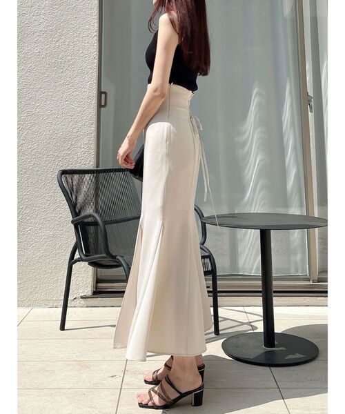 mercuryduo バックレースアップストレッチマーメイドスカート MERCURYDUO（マーキュリーデュオ） ロング スカート バックレース