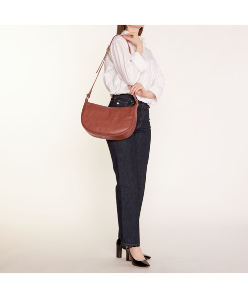 イルビゾンテ ホーボー型 ワンショルダーバッグ レザー ブラウン イタリア製 IL BISONTE（イルビゾンテ） ショルダーバッグ バッグ IL BISONTE