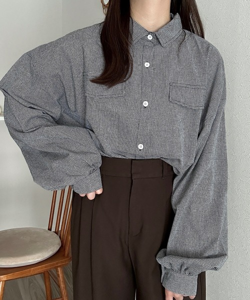 ブラウス シャツ ゆるだぼチェックシャツ レディース Cham. ブラウス シャツ ゆるだぼチェックシャツ レディース