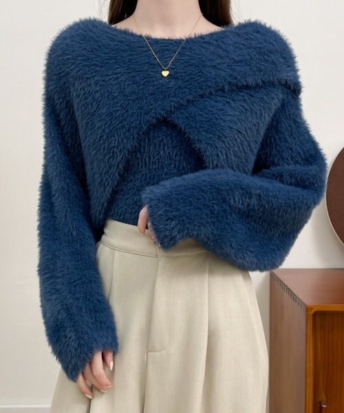 ABITOKYO ニット セーター インナーキャミ付きカシュクール