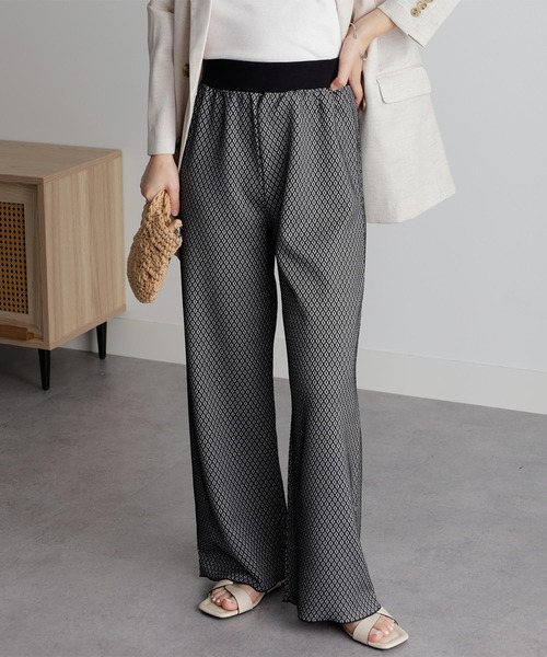 RUNA runa 白妙ページです。 RANAN（ラナン） パンツ ジャカード柄パンツ レディース : ZOZOTOWN