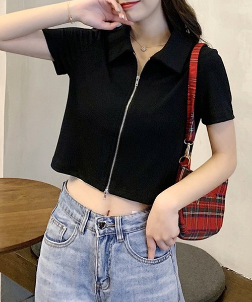 Amulet（アミュレット） tシャツ 半袖 ダブルジップ半袖トップス