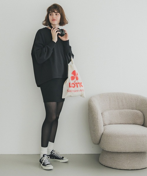 COGTHEBIGSMOKE コクーンシルエットスウェット 黒 日本製 洗える COGTHEBIGSMOKE（コグ ザ ビッグスモーク） セール【30%OFF】コグ