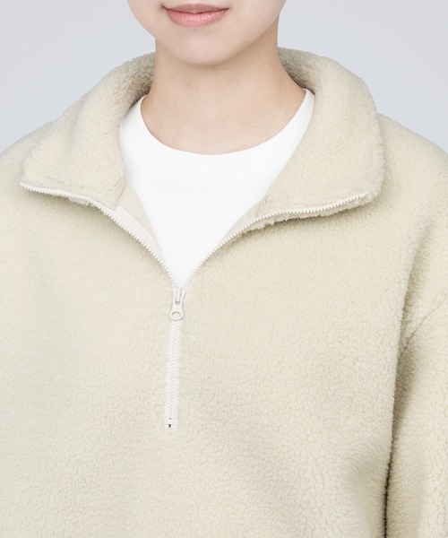 無印良品（MUJI） ボアフリースハーフジッププルオーバー レディース